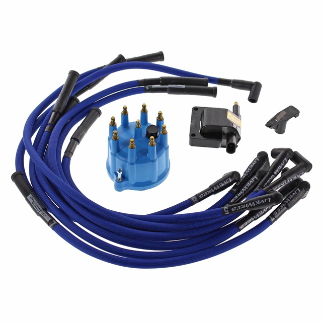 DUI Firepower Blue Spark Plug Wire/Cap, Rotor Kit 97-03 Dodge V8